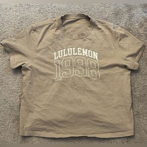 Lululemon Brown Graphic Relaxed Fit Cotton T-Shirt size 12